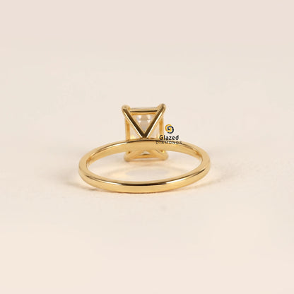 2CT Emerald Lab Grown Diamond Solitaire Wedding Ring For Women