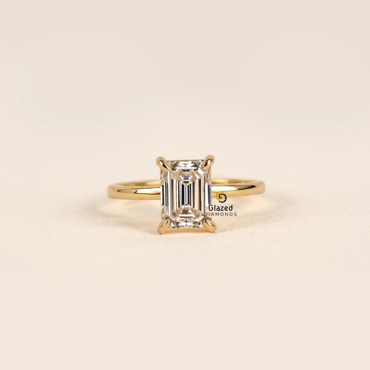 2CT Emerald Lab Grown Diamond Wedding Ring