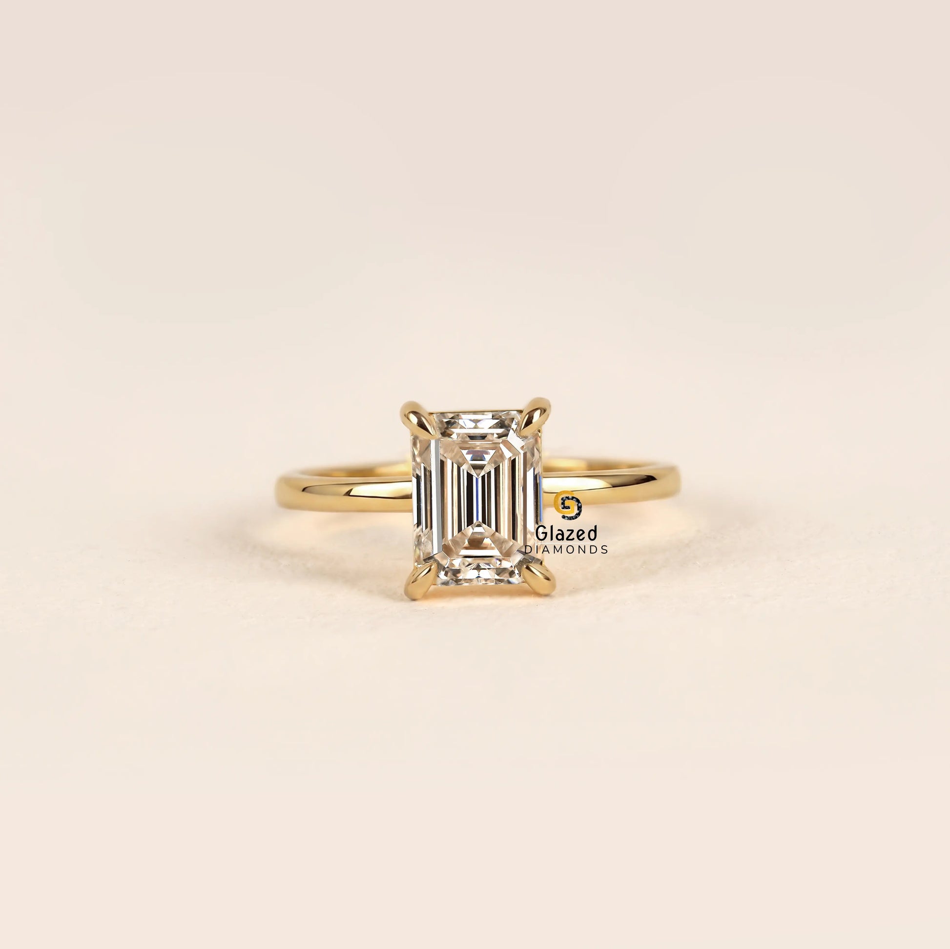 2CT Emerald Lab Grown Diamond Wedding Ring