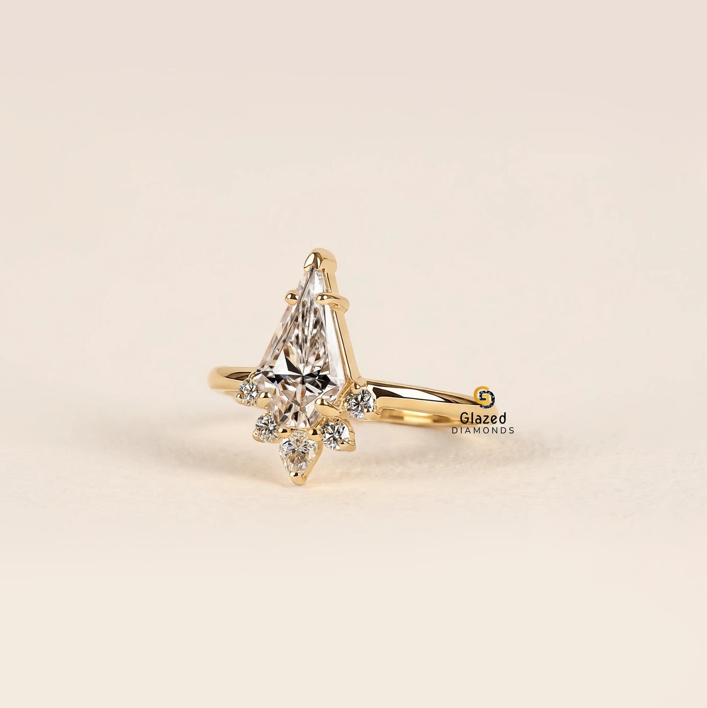 2CT Kite Cut Lab Grown Diamond Wedding Ring