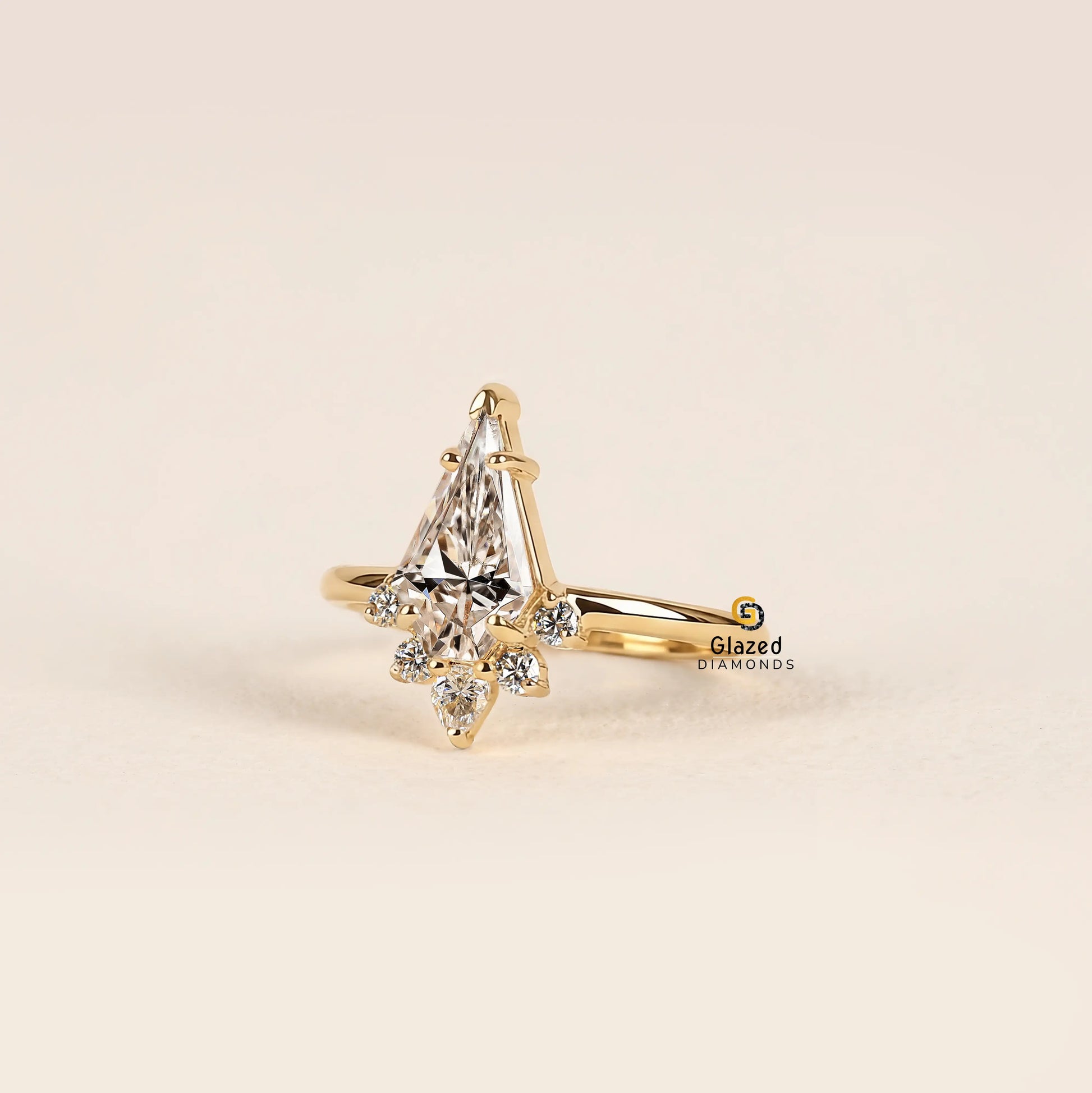 2CT Kite Cut Lab Grown Diamond Wedding Ring