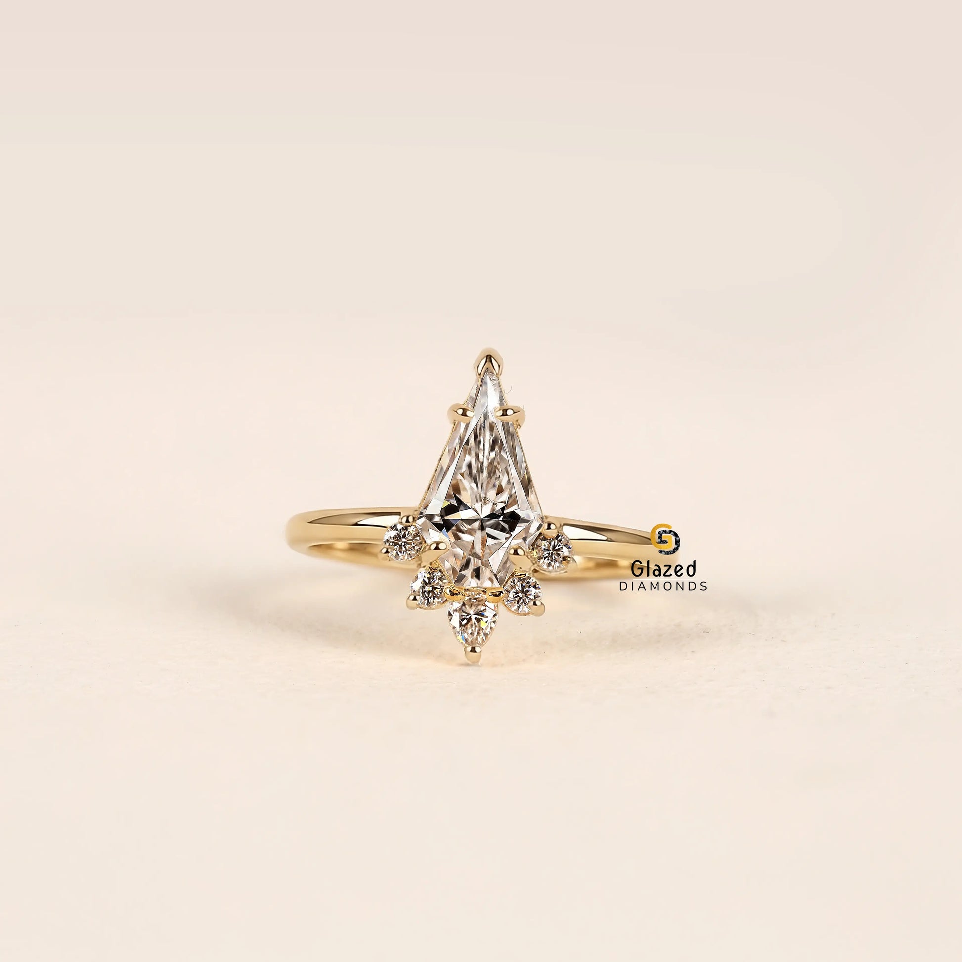 2CT Kite Cut Lab Grown Diamond Wedding Ring For Women