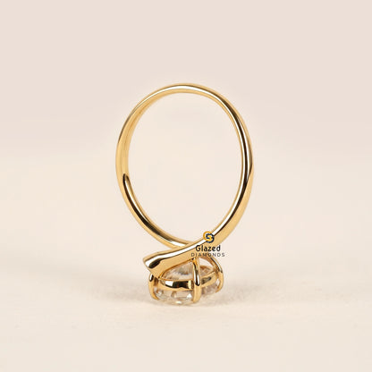 2CT Oval Lab Diamond Surprise Diamond Wedding Ring