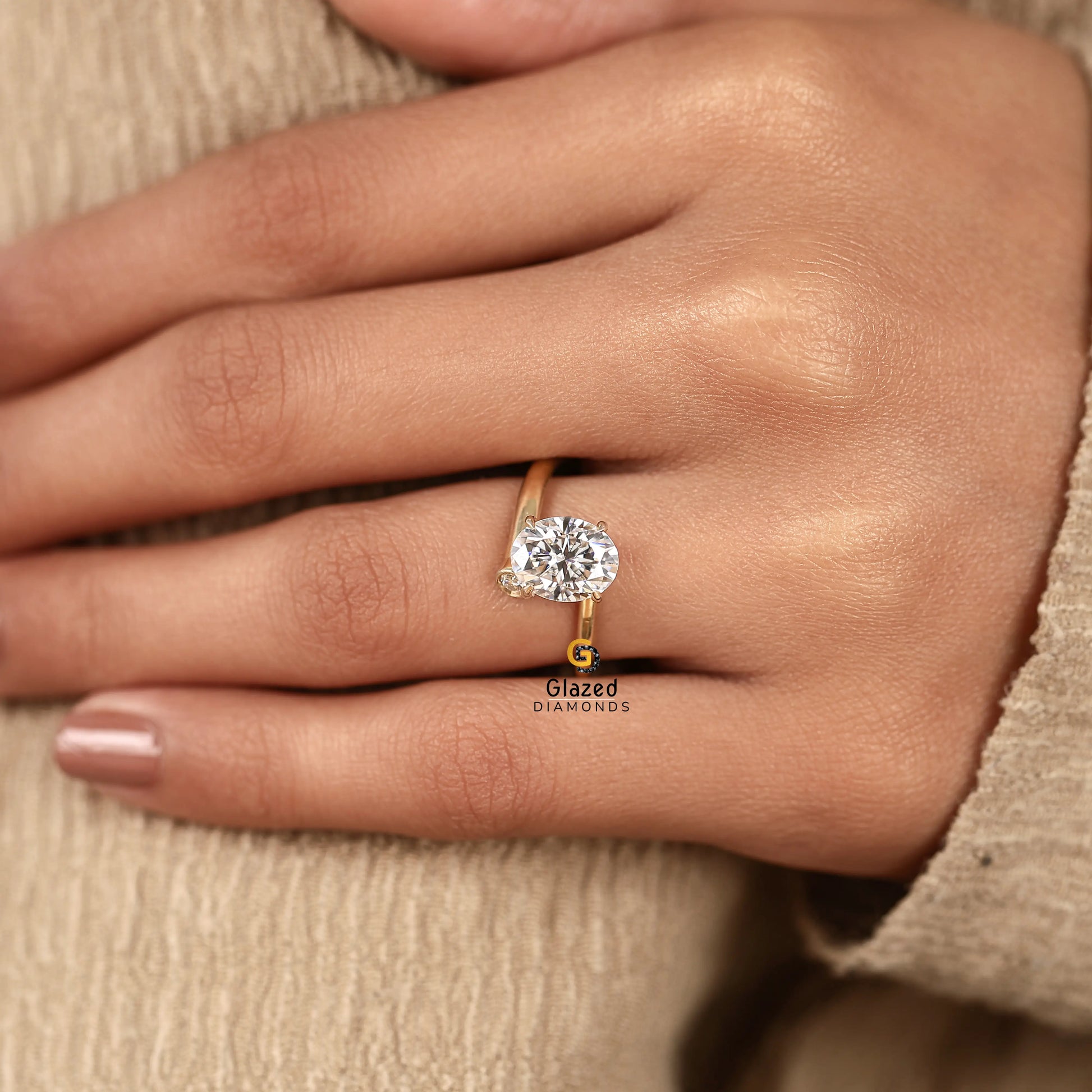 2CT Oval Lab Diamond Wedding Ring