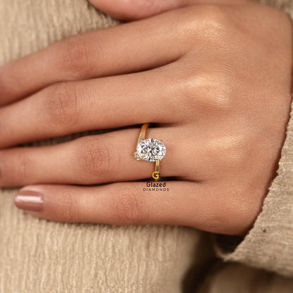 2CT Oval Lab Diamond Wedding Ring