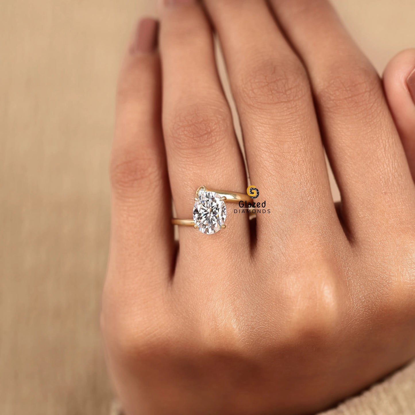 2CT Oval Lab Diamond Wedding Ring For Women