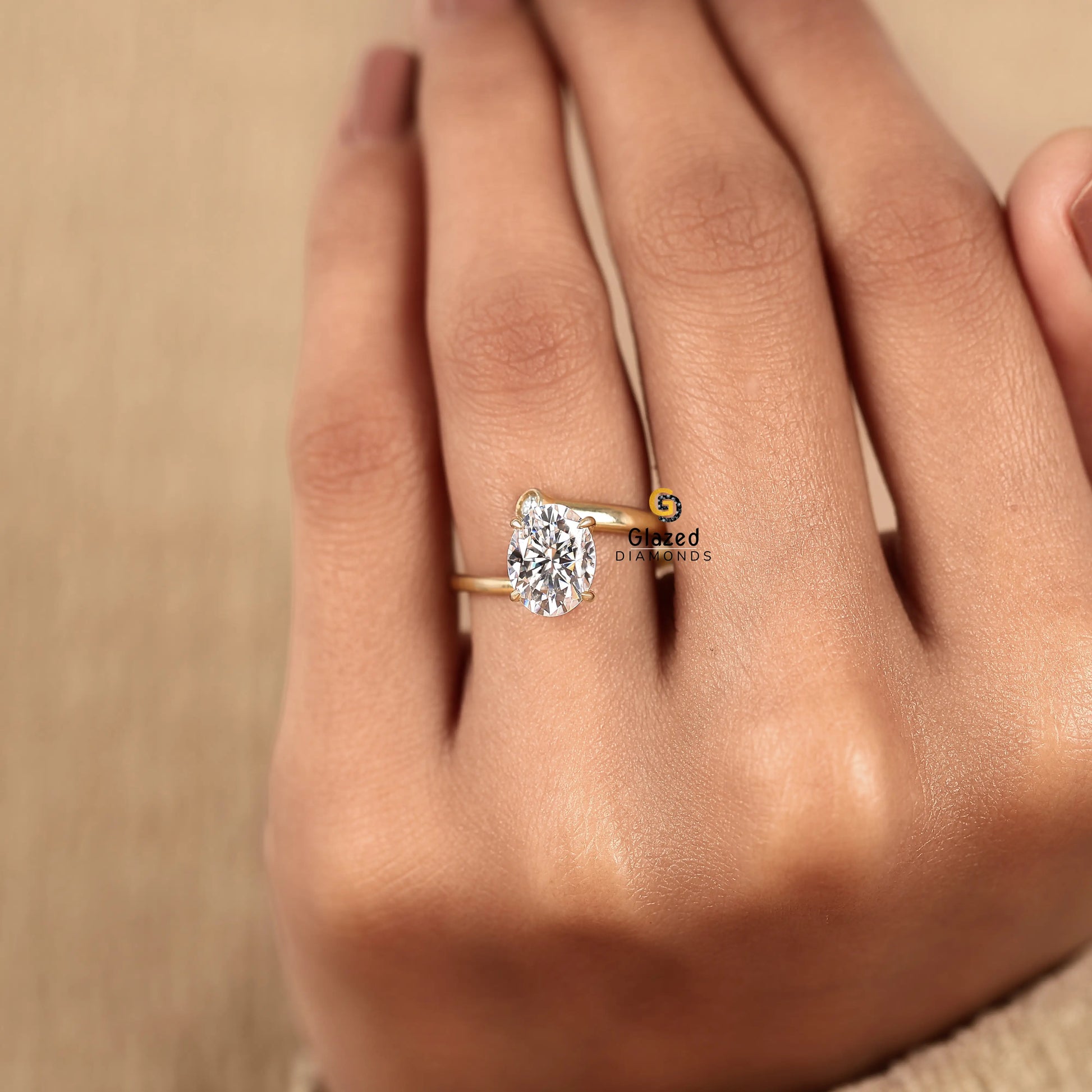 2CT Oval Lab Diamond Wedding Ring For Women
