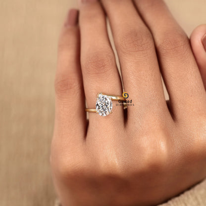 2CT Oval Lab Diamond Wedding Ring For Women