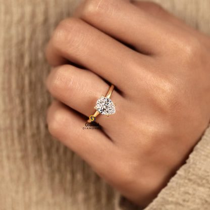 2CT Pear Lab Diamond Wedding Ring