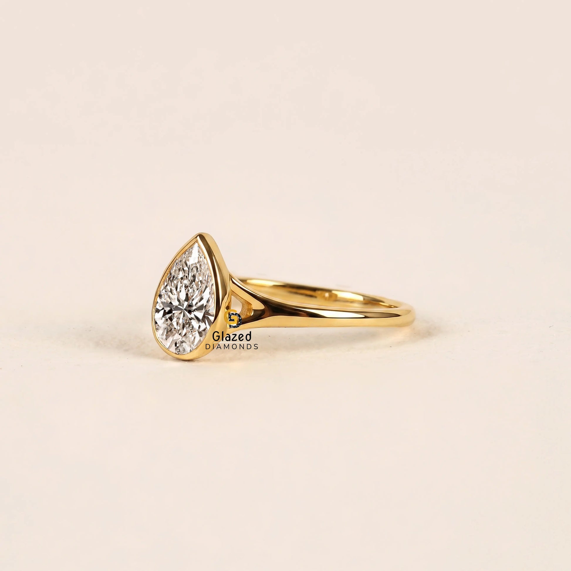 2CT Pear Split Shank Lab Diamond Wedding Ring
