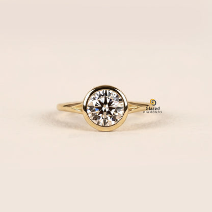 2CT Round Cut Lab Diamond Split Shank Lab Diamond Ring