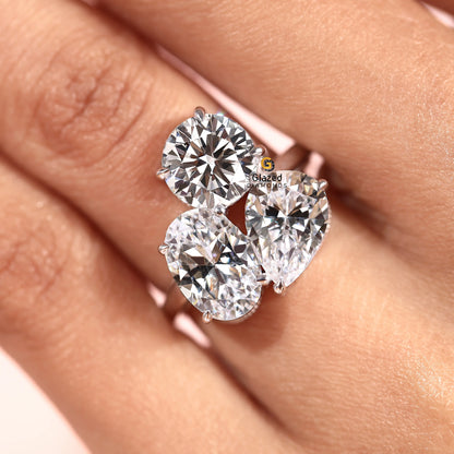 2CT Three Stone Wedding Moissanite Ring