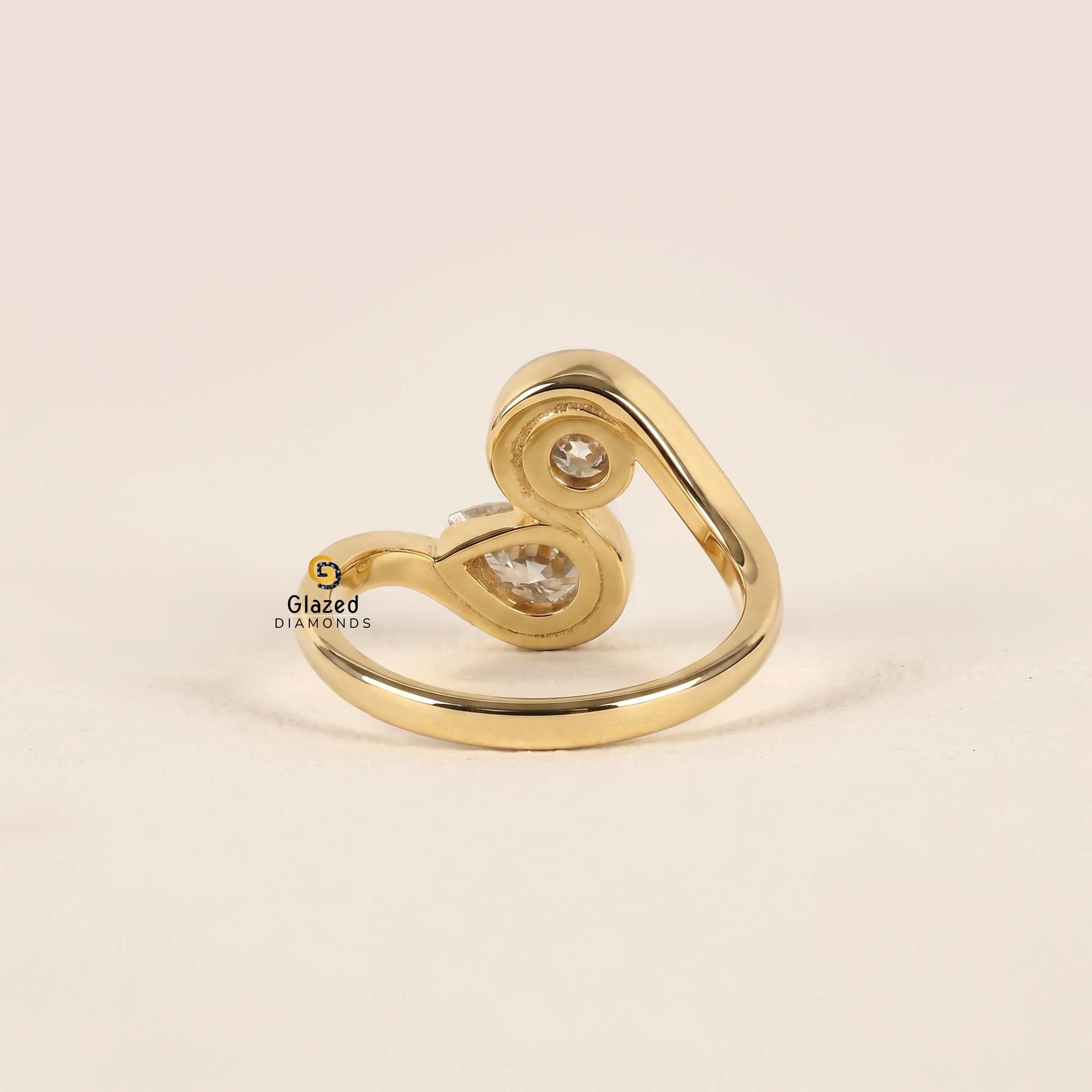 2CT Toi ET Moi Lab Diamond Wedding Ring For Women