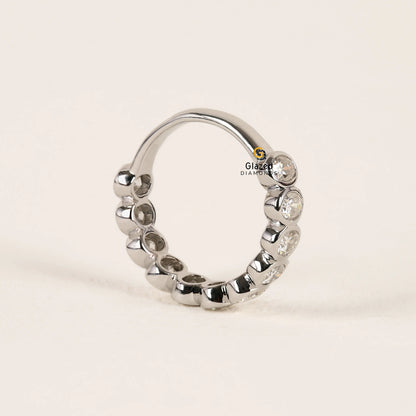 2 CT Oval Bezel Set Lab Diamond Half Eternity Wedding Band