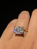 5 CT Emerald Cut Three Stone Moissanite Side Emerald Women Engagement Ring (Copy)