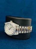 38 MM White Dial Bezel Bar Hip Hop Watch