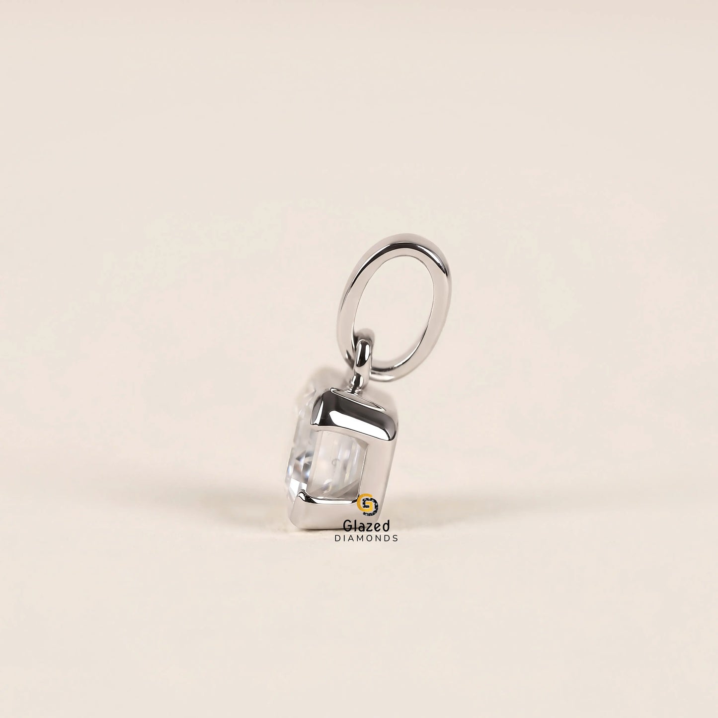 3CT East West Emerald Cut Lab Grown Diamond Pendant For Women