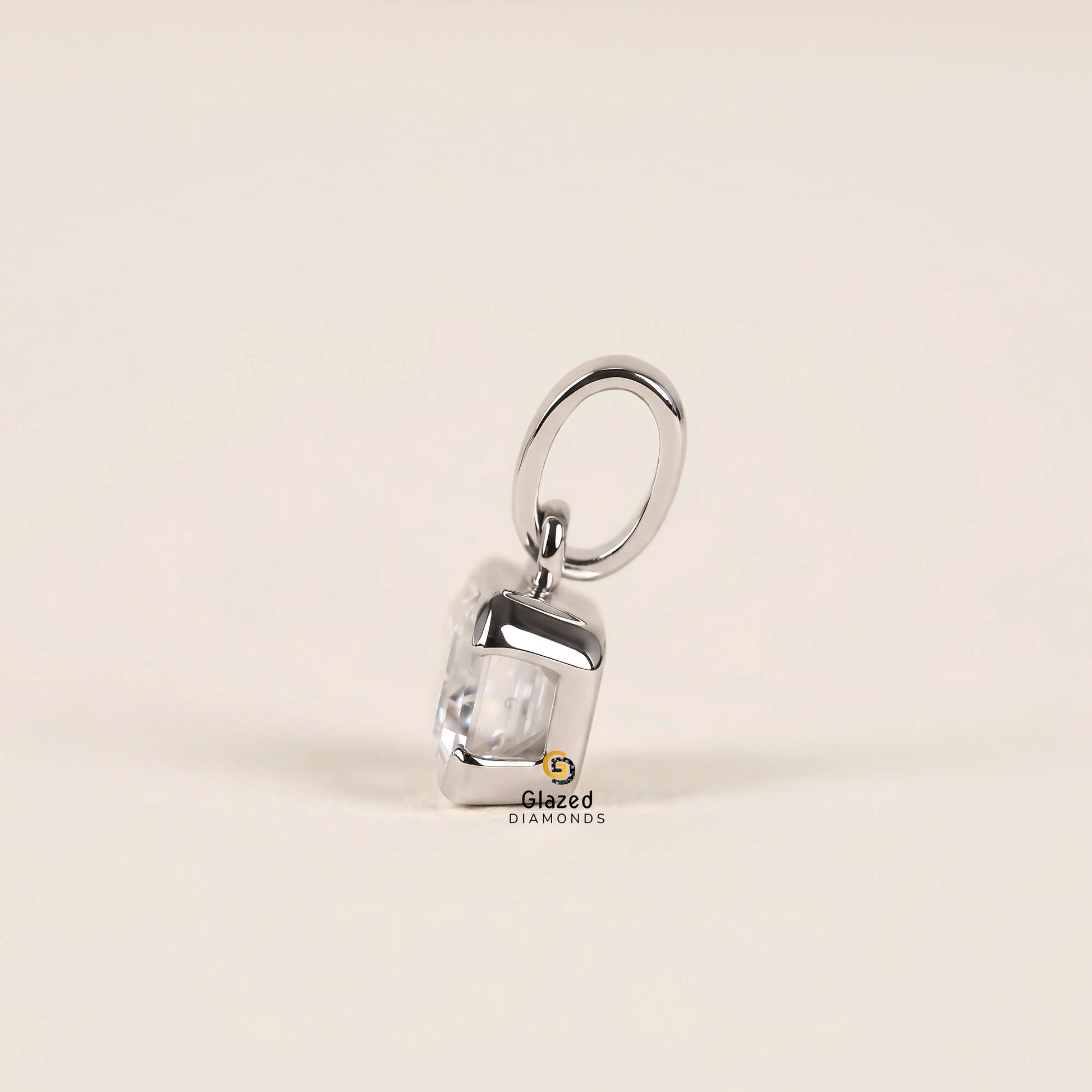 3CT East West Emerald Cut Lab Grown Diamond Pendant For Women