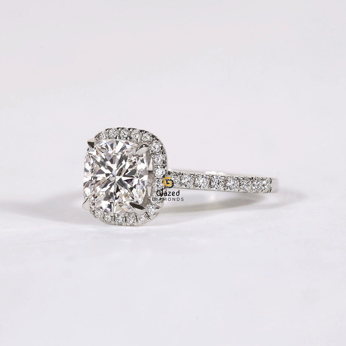 3CT Lab Diamond Halo Pave Band Ring