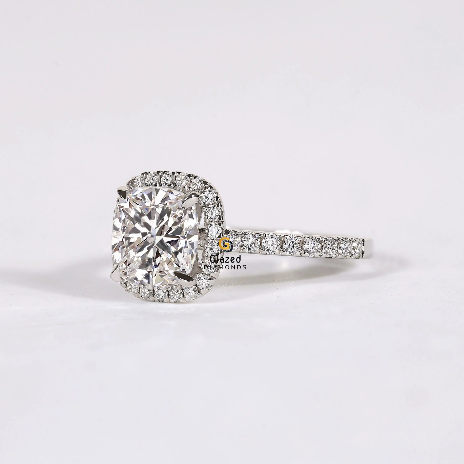 3CT Lab Diamond Halo Pave Band Ring