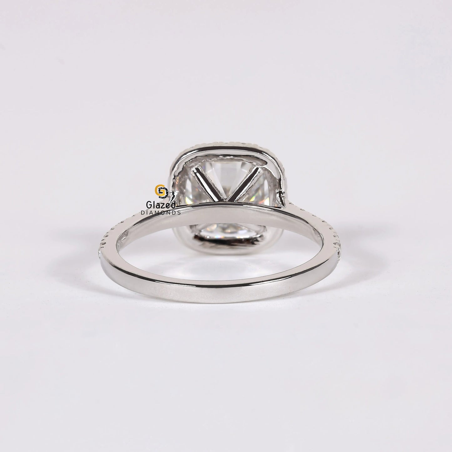 3CT Lab Diamond Halo Pave Band Ring For Women
