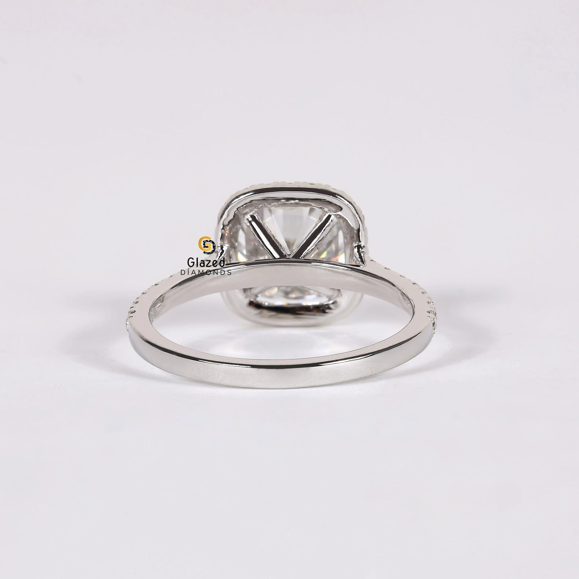 3CT Lab Diamond Halo Pave Band Ring For Women