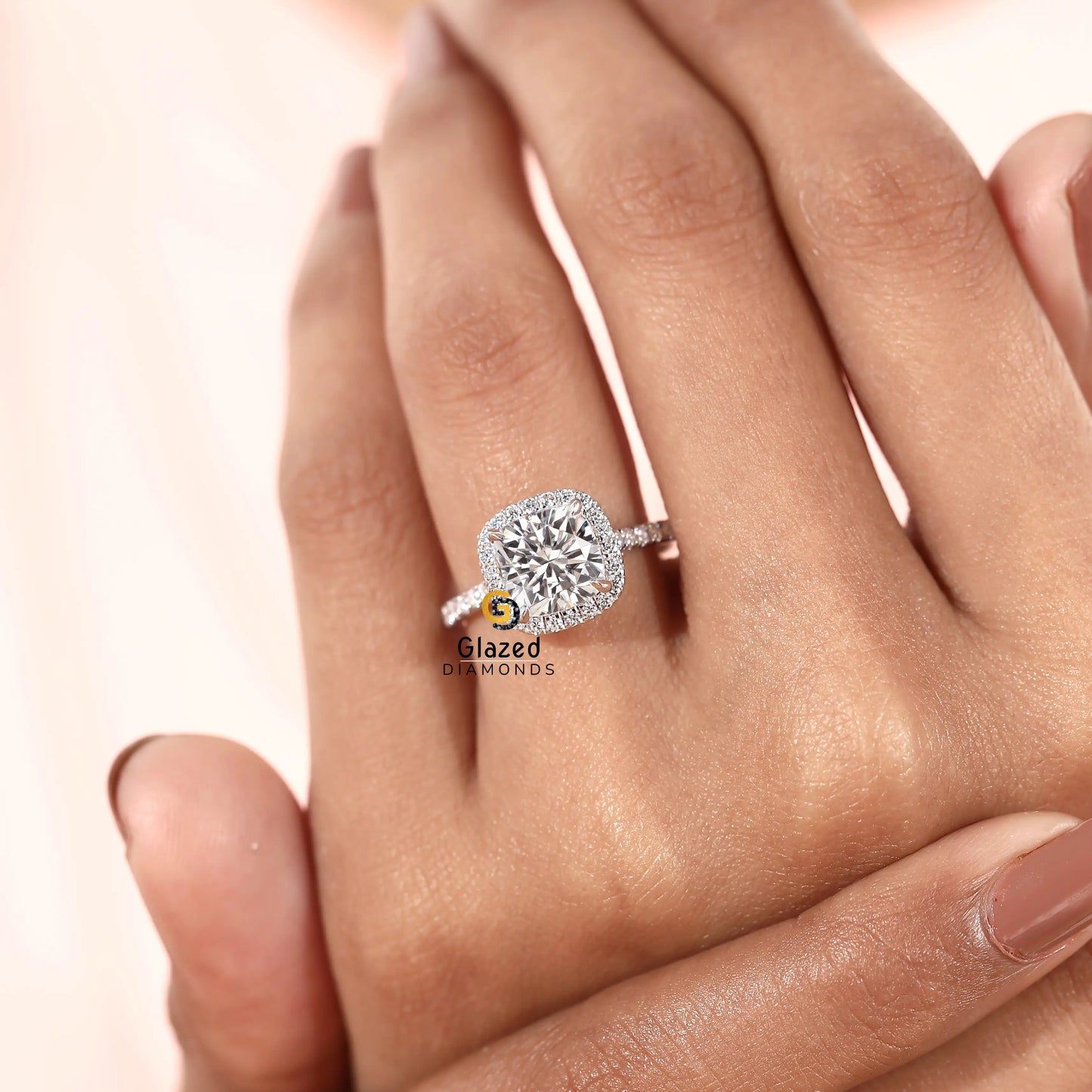 3CT Lab Grown Diamond Pave Band Ring For Women