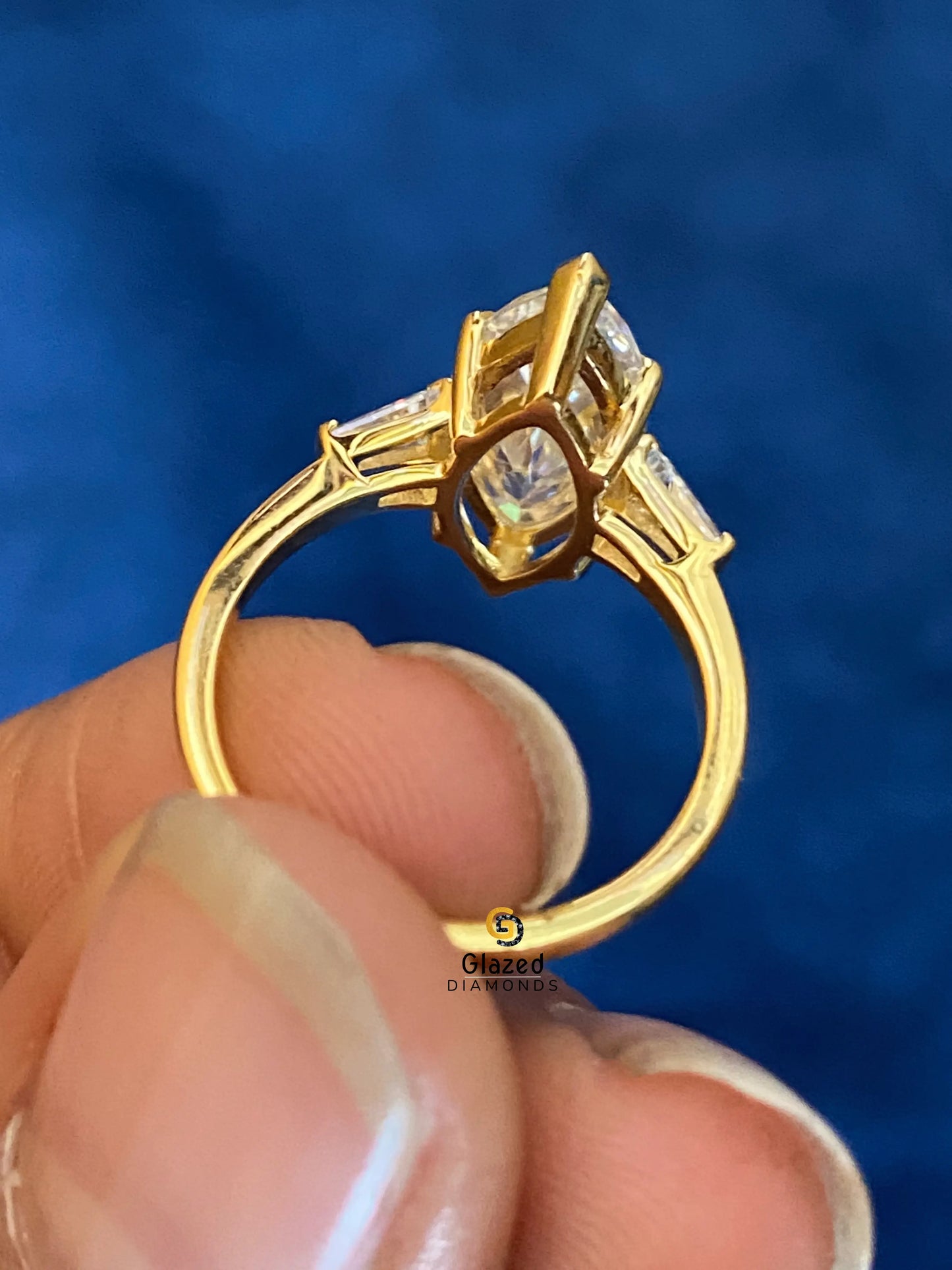 3CT Marquise 6 Prong Moissanite Wedding Ring