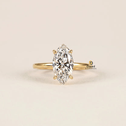 3CT Marquise Cut Solitaire Lab Diamond Engagement Ring