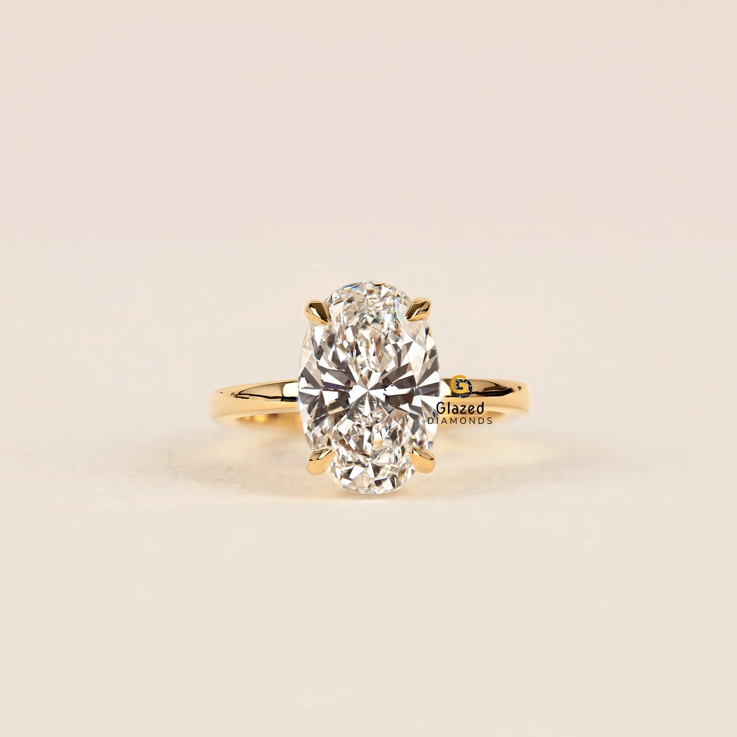 3CT Oval Hidden Halo Lab Diamond Ring