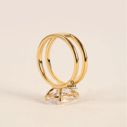 3CT Oval Lab Diamond Single Enhancer Wedding Ring For Women