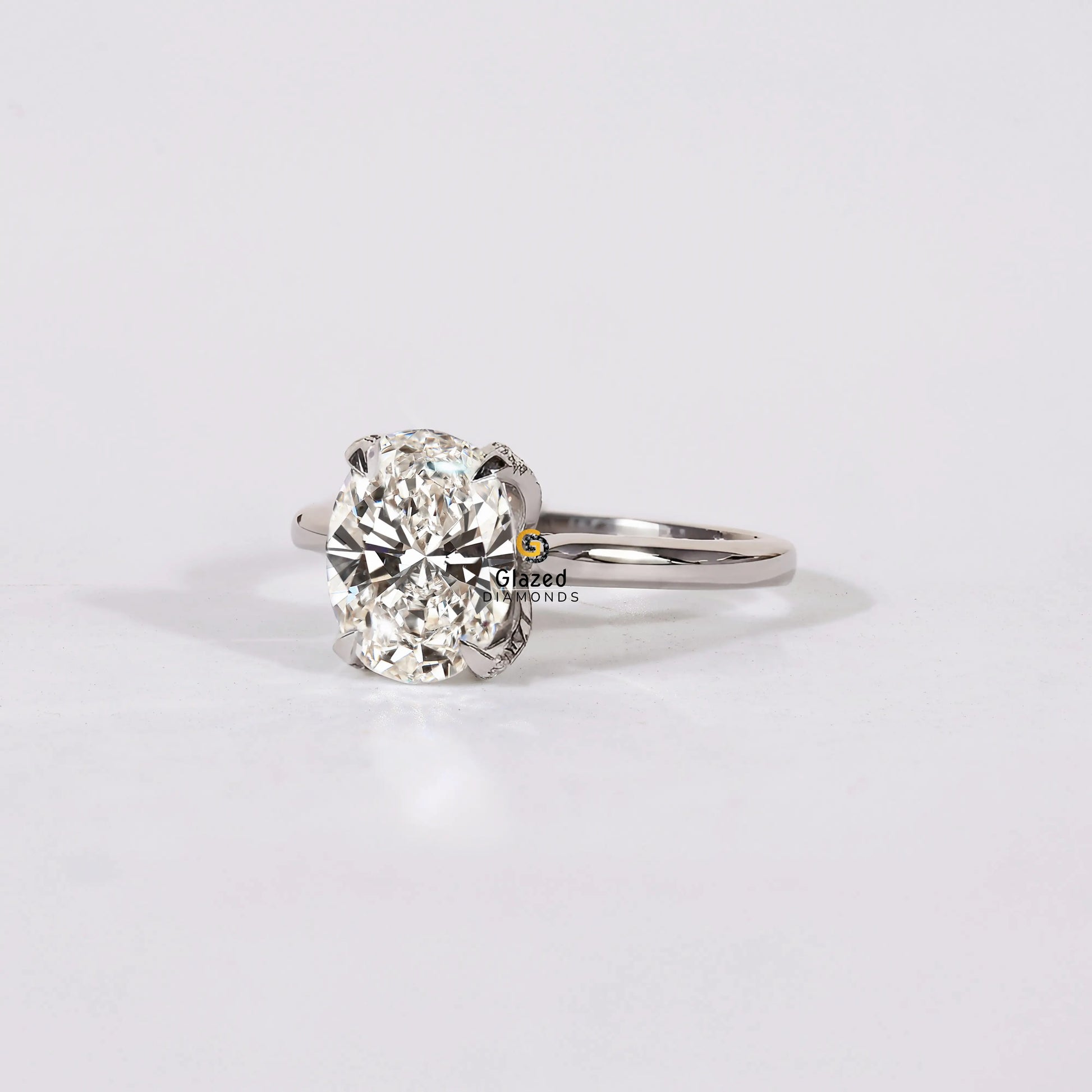 3CT Oval lab Grown Diamond Engagement Ring 