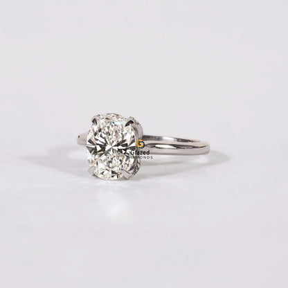 3CT Oval lab Grown Diamond Engagement Ring 