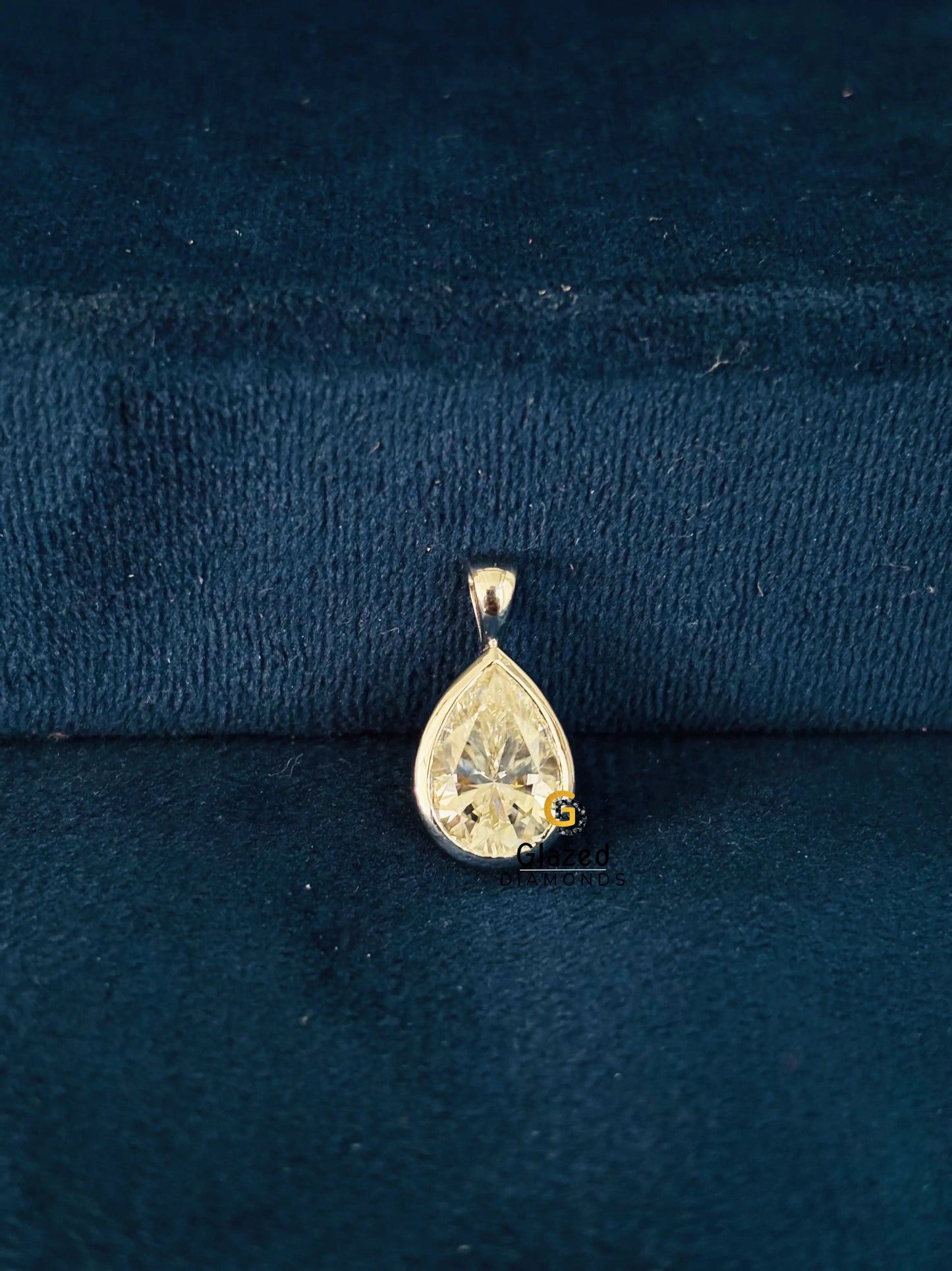 3CT Pear Cut Bezel Set Moissanite Pendant