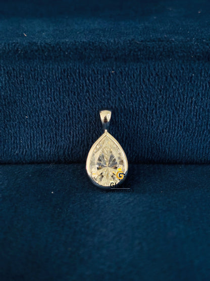 3CT Pear Cut Bezel Set Moissanite Pendant For Women