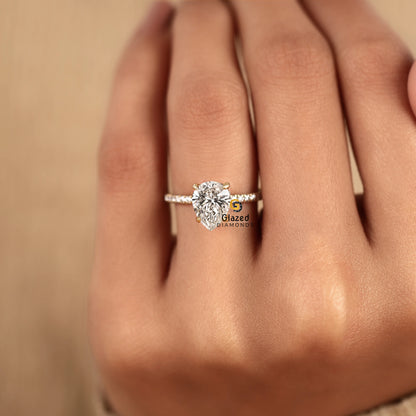 3CT Pear Lab Grown Diamond Wedding Ring For Women