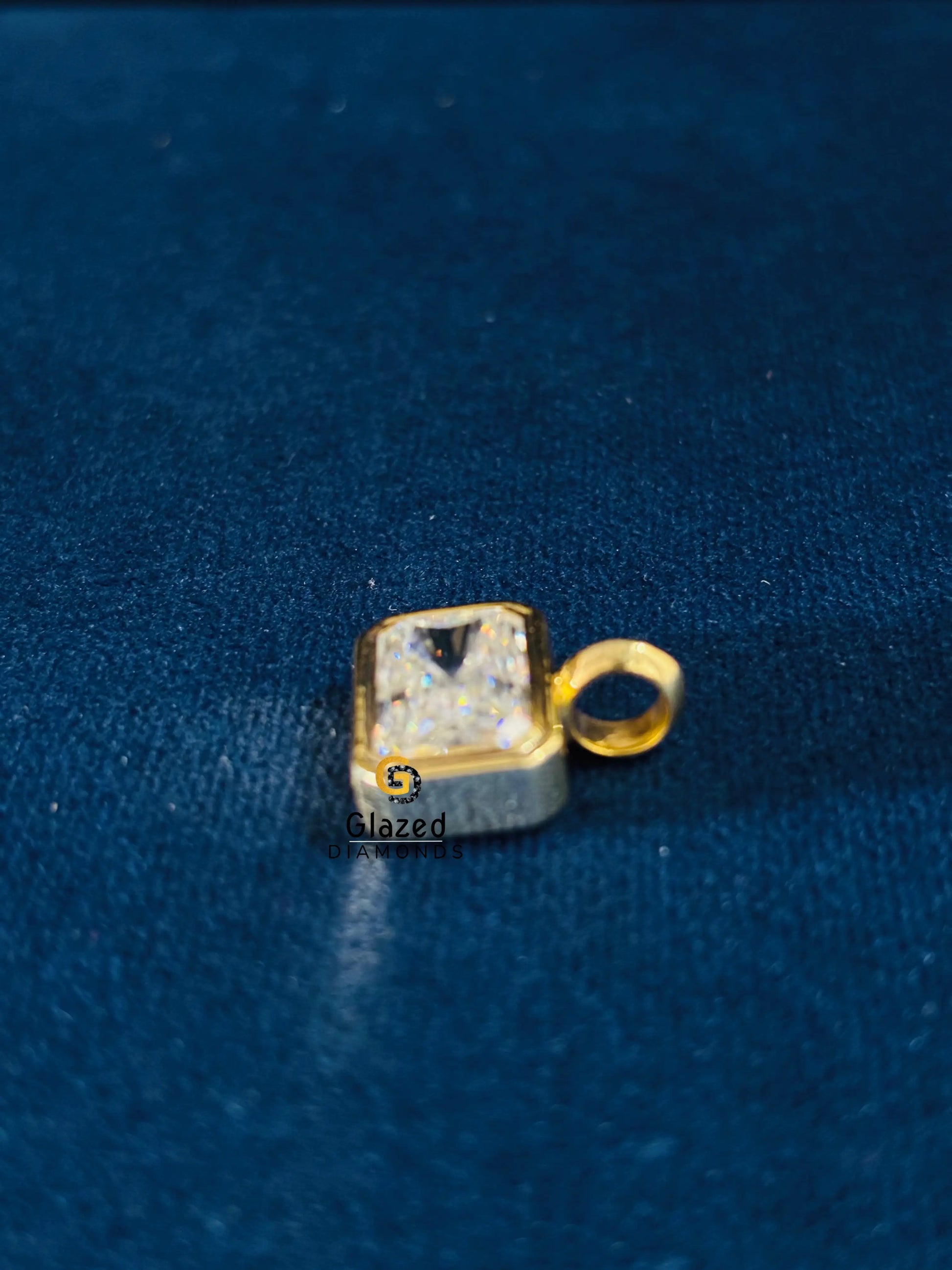 3CT Radiant Bezel Set Moissanite Pendant
