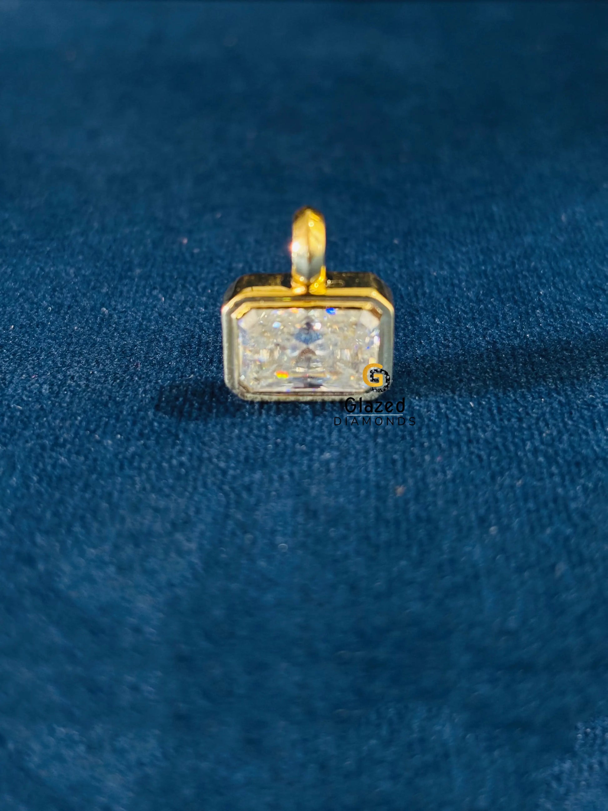 3CT Radiant Bezel Set Moissanite Pendant For Women