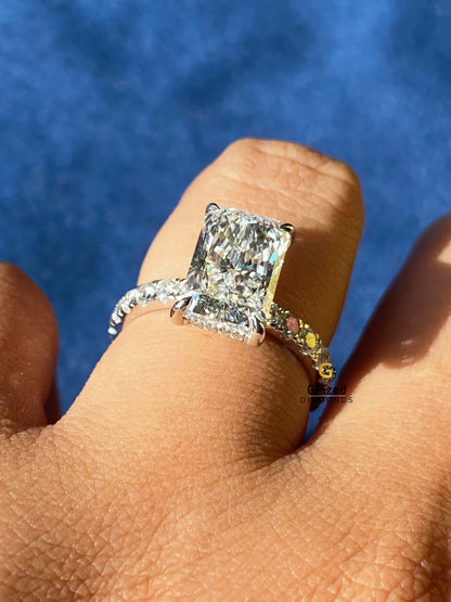 3CT Radiant Cut Moissanite Ring For Her