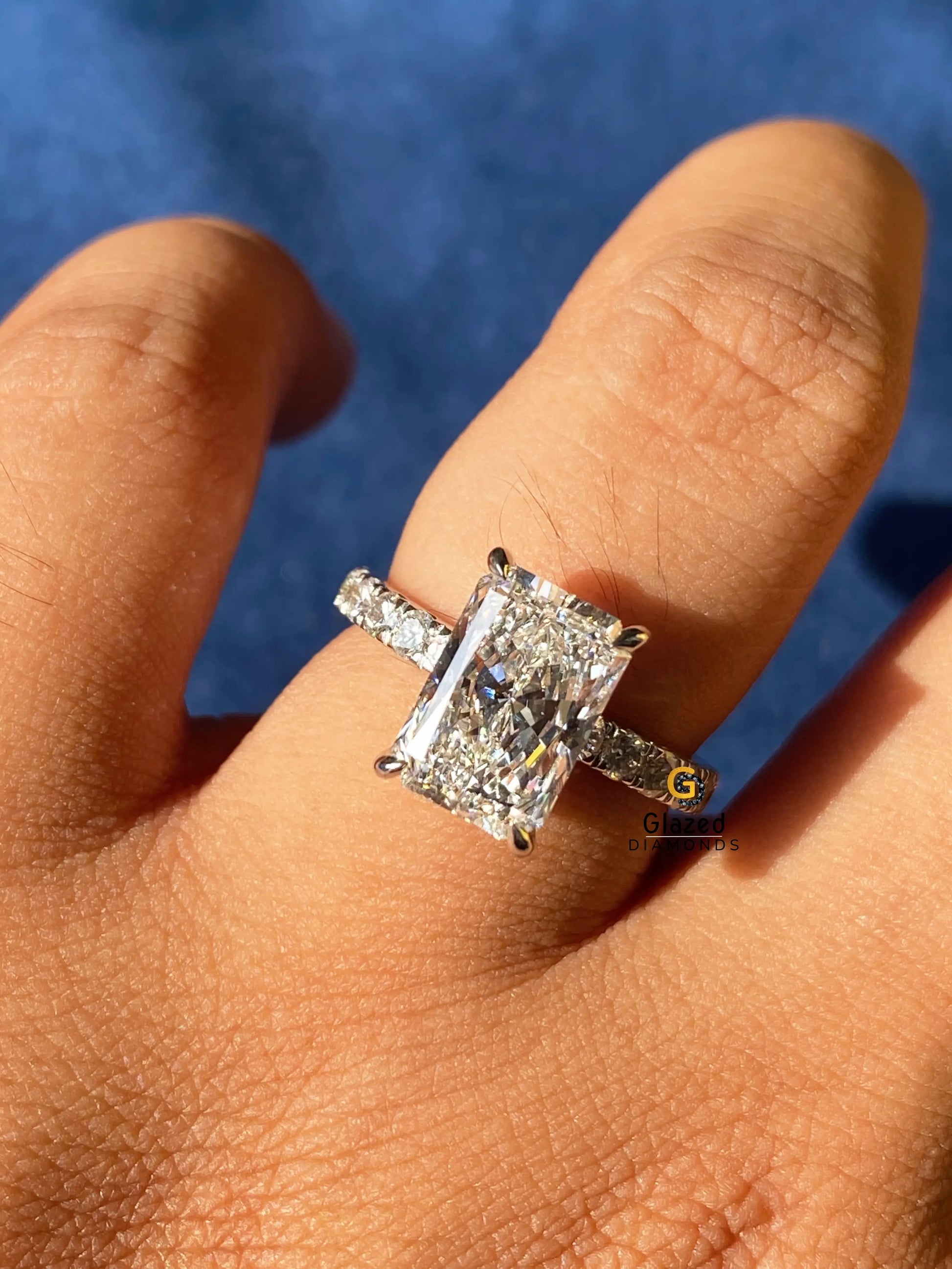 3CT Radiant Cut Moissanite Wedding Ring For Women