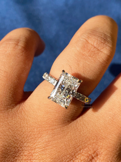 3CT Radiant Cut Moissanite Wedding Ring For Women