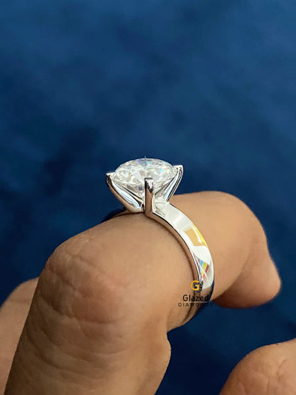 3CT Round Wide Band Ring
