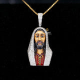 3D Enamel Jesus Iced Out Moissanite Diamond Religious Pendant