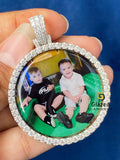 3D Custom Photo Round Moissanite VVs D Colorless Pendant
