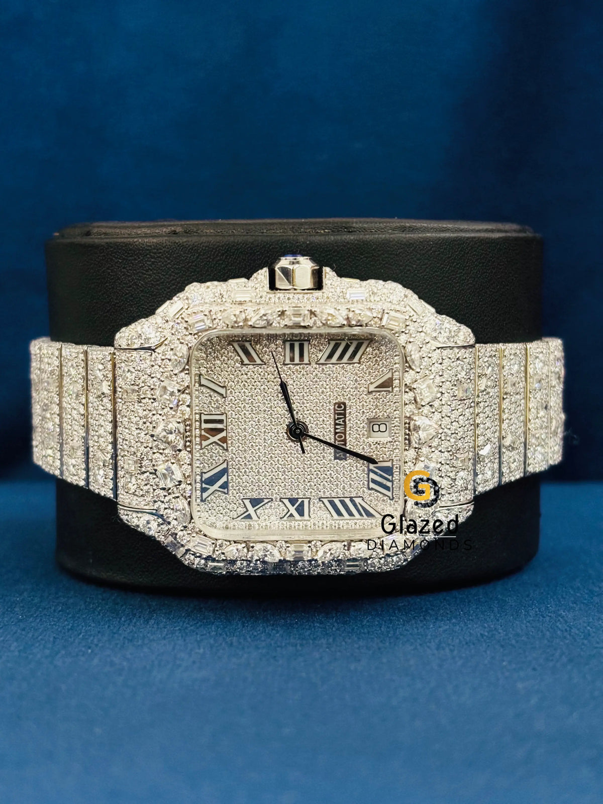 Roman Number Multi Shape Moissanite Bust Down Watch