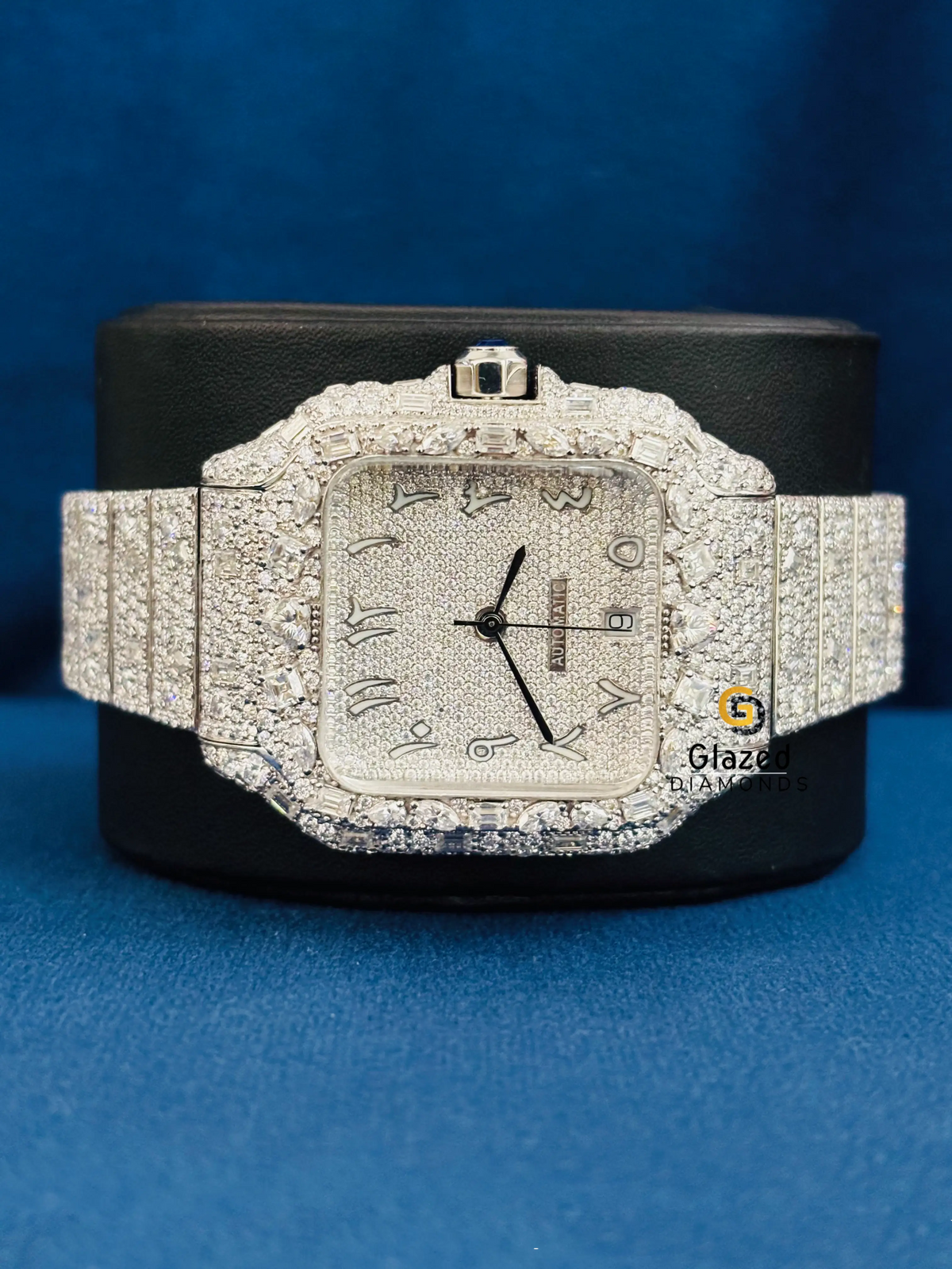41MM Arabic Number Moissanite Multi Shape Hip Hop Watch