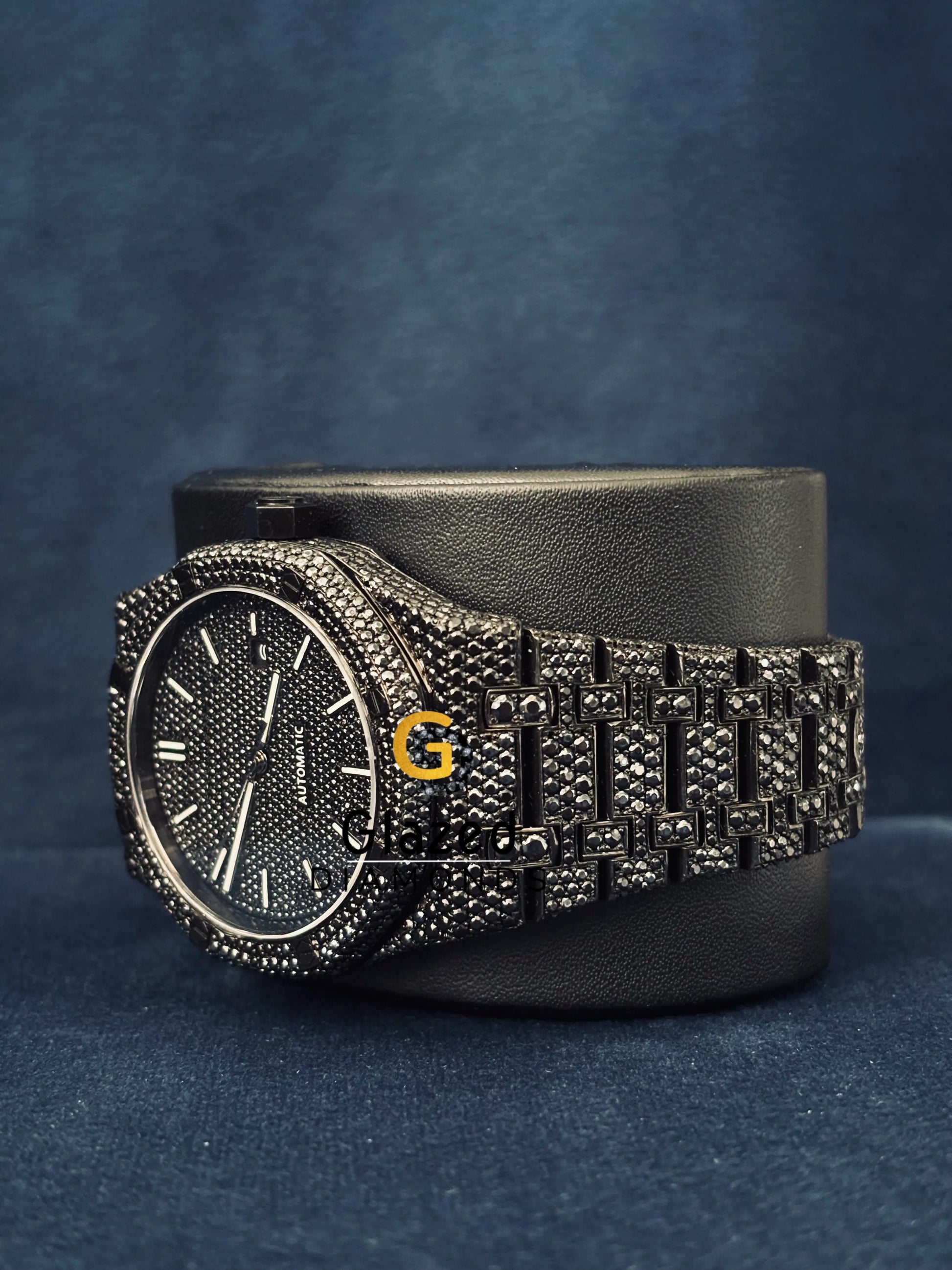 41MM Fully Black Diamond AP Moissanite Watch For Men