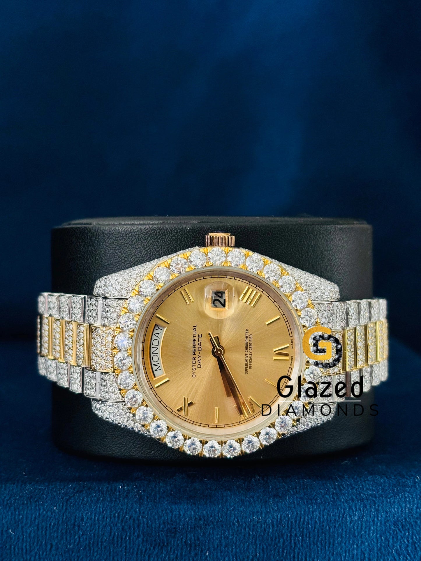 41MM Hip Hop Roman Number Iced Out Moissanite Watch