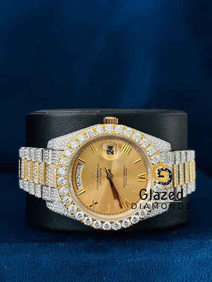41MM Hip Hop Roman Number Iced Out Moissanite Watch