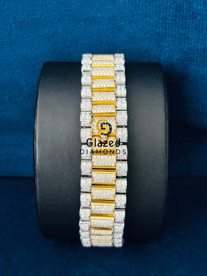 41MM Roman Number Iced Out Hip Hop Moissanite Watch 